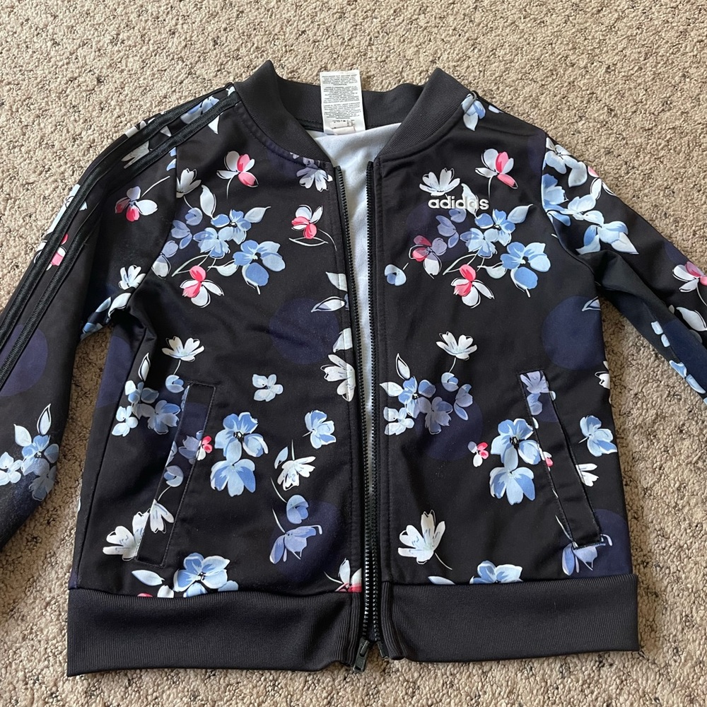 Adidas girls floral track jacket